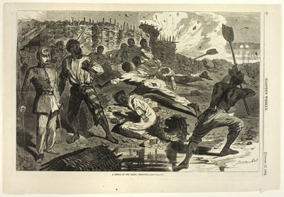 反乱軍の塹壕の砲弾 作： Winslow Homer
