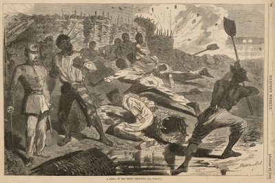 反乱軍塹壕の砲弾、ハーパーより 作： Winslow Homer