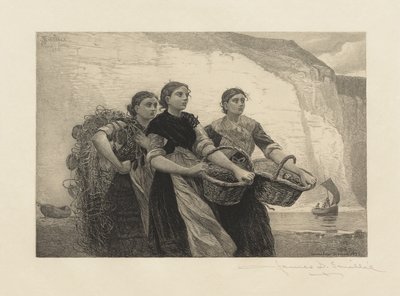 James David Smillieによって刻まれた崖からの声 作： Winslow Homer