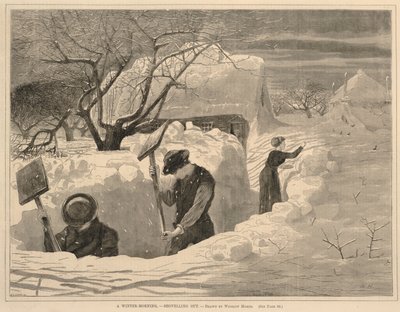 1871年1月14日『毎週土曜日』より「冬の朝--シャベルで出かけよう 作： Winslow Homer