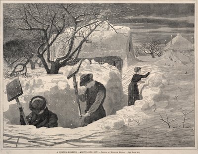 冬の朝-シャベルアウト、1871年。 作： Winslow Homer