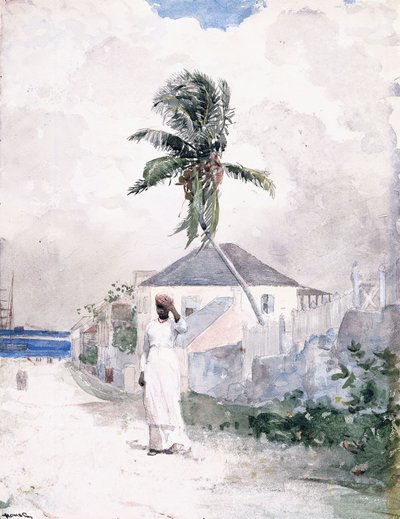 道沿い、バハマ、1885 作： Winslow Homer