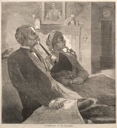 もう1年、古時計、1870年。 作： Winslow Homer