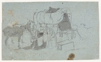 アーミーワゴンとミュール 作： Winslow Homer