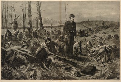 ポトマック陸軍-腕の上で眠る（『ハーパーズ・ウィークリー』1864年5月28日号より 作： Winslow Homer