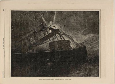 海上 - 汽船の通過を知らせる 作： Winslow Homer