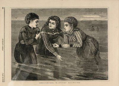 ロングブランチでの海水浴-"ああ、寒くない" 作： Winslow Homer