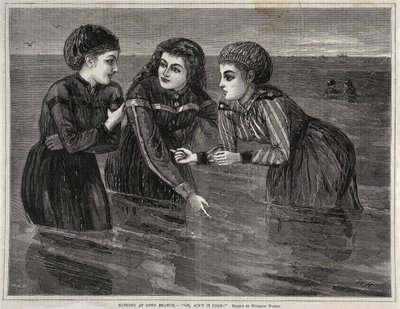 ロングブランチで水浴びをする-ああ、冷たくない！、1871。 作： Winslow Homer
