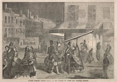 ボストンの夕方の街並み、コート・ストリートとブラトル・ストリートの角にて 作： Winslow Homer