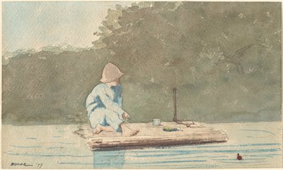 いかだの上の少年 作： Winslow Homer