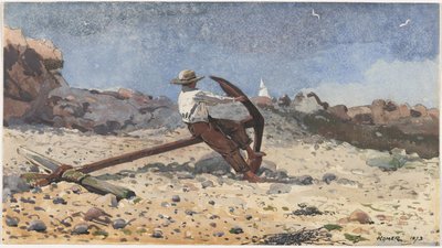 アンカーを持つ少年、1873年。 作： Winslow Homer