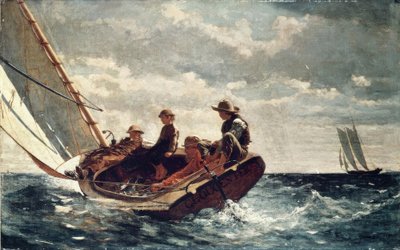 Breezing Up（A Fair Wind）– 1876 – 61,5×97 cm –キャンバスに油彩 作： Winslow Homer