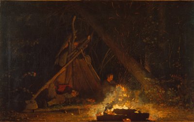 キャンプファイヤー、1880 作： Winslow Homer
