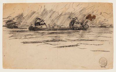 二人の男とカヌー 作： Winslow Homer