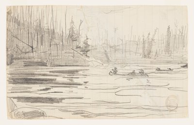 湖のカヌー 作： Winslow Homer