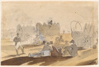 幌馬車が休んでいるキャラバン [直訳] 作： Winslow Homer