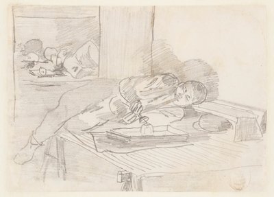 バクスター ストリート クラブ ハウス、ニューヨーク市でアヘン パイプを吸う中国人男性 作： Winslow Homer