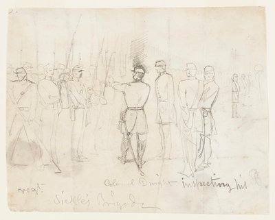 連隊を視察するドワイト大佐 作： Winslow Homer