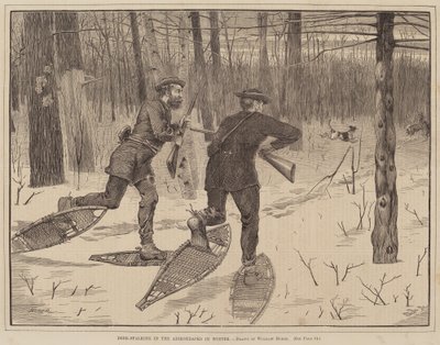 Deer-Stalking in the Adirondacks in Winter』（1871年刊）。 作： Winslow Homer
