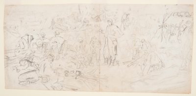 素描「陸軍の野営」1862年 作： ウィンスロー・ホーマー