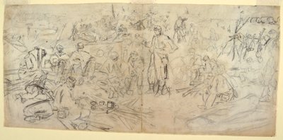 素描「陸軍の野営」1862年 作： ウィンスロー・ホーマー