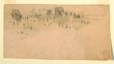 素描、陸軍荷馬車、1862年 作： Winslow Homer