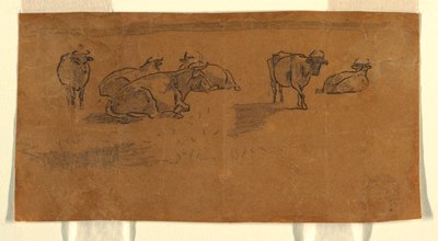 デッサン、牧草地の牛、1872年頃 作： ウィンスロー・ホーマー