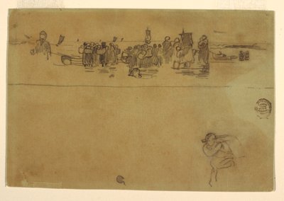 素描《海辺の女性たち》カラーコーツ、イギリス、1881-82年 作： Winslow Homer