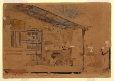 ドローイング、ポーチのある家、1858-60年頃 作： Winslow Homer
