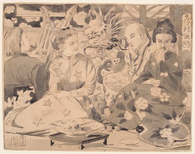 デッサン、国際茶会、1867年頃 作： Winslow Homer