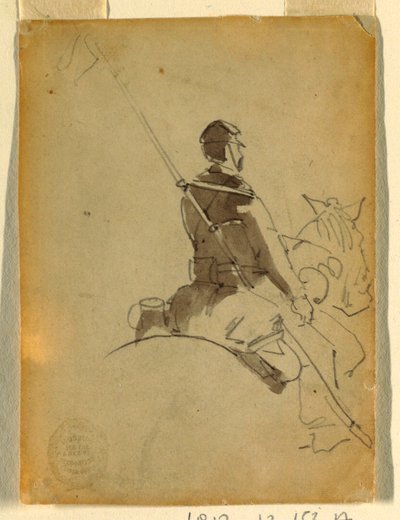 ドローイング、馬上のランサー、1862年 作： Winslow Homer