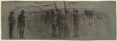 戦隊を視察する将校と補佐官（1864年頃）。 作： Winslow Homer