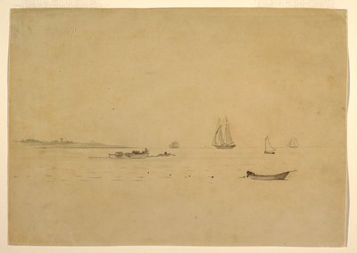 ドローイング、灯台のある岬、1880年頃 作： ウィンスロー・ホーマー