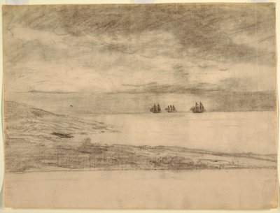 素描、メイン州プラウツ・ネック、1883-84年 作： Winslow Homer