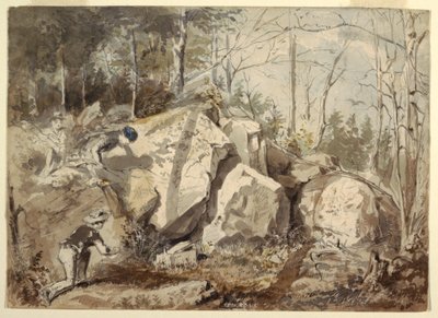 リスの罠を仕掛ける図面、1855年頃 作： Winslow Homer