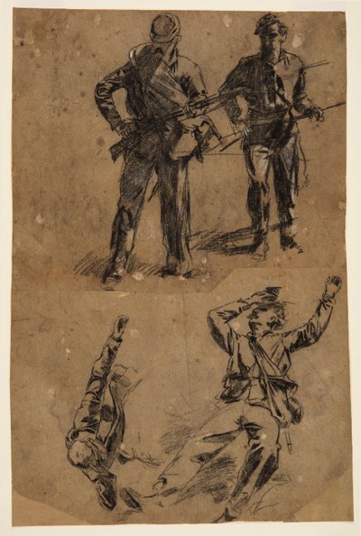 素描、兵士の研究、1863-65年 作： ウィンスロー・ホーマー