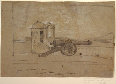ドローイング、「サーチライト、港の入り口、サンティアゴ・デ・クーバ」のための習作、1885年 作： ウィンスロー・ホーマー