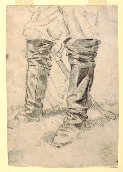 ドローイング、騎兵将校のブーツの研究、1862-64年 作： Winslow Homer