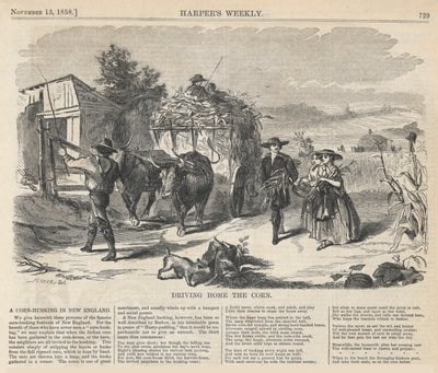 トウモロコシを家に帰す、ハーパーより 作： Winslow Homer