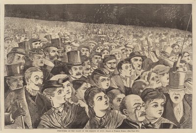 Fire Works on the Night of Fourth of July（7月4日の夜の花火）、1868年発行。 作： Winslow Homer