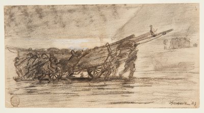 漁師がボートを浜に運ぶ、カラーコーツ、イングランド 作： Winslow Homer