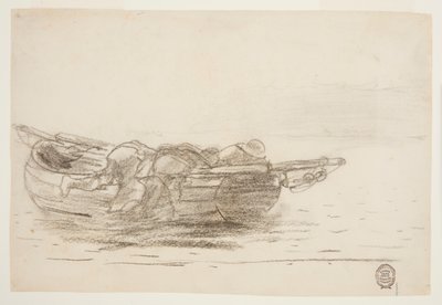 Gunwales、カラーコーツ、イングランドを登る漁師 作： Winslow Homer