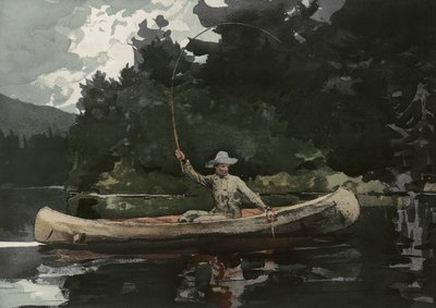 ノースウッズでの釣り、L。プランアンドカンパニー発行、1896年 作： Winslow Homer