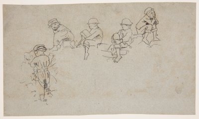 若い男の子の 5 つのスケッチ 作： Winslow Homer