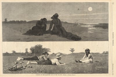 ハーパーの海辺と牧草地でいちゃつく 作： Winslow Homer