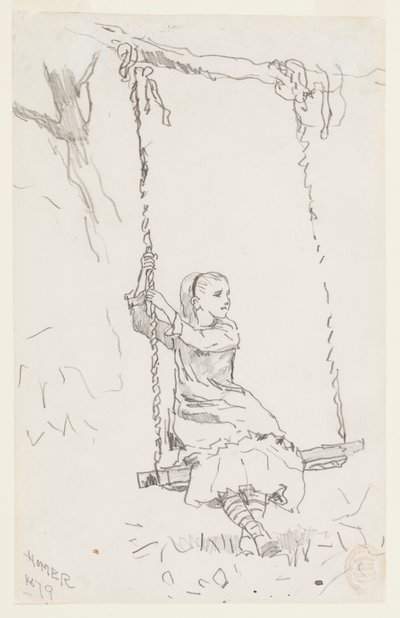 ブランコに乗る女の子 作： Winslow Homer