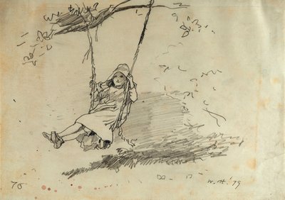 スイングの少女、1879 作： Winslow Homer