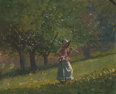 干し草の熊手を持つ少女 1878年 作： Winslow Homer