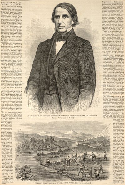 イリノイ州のエリフ・B・ウォッシュバーン閣下、商務委員会委員長、1860年3月17日付『ハーパーズ・ウィークリー』より 作： ウィンスロー・ホーマー