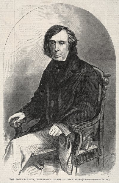 ほん。ロジャーB.タネイ、アメリカ合衆国最高裁、1860年。 作： Winslow Homer
